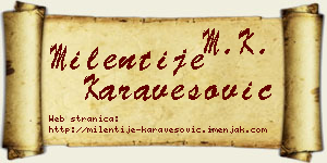 Milentije Karavesović vizit kartica